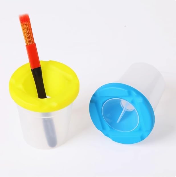 Paint Set with Art Supplies Included, 10 Pieces Spill Proof Paint Cups Kids Painting Set with Paintbrushes for Toddlers Kids Preschool Art Supplies