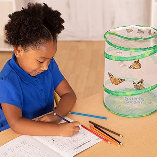 Insect Lore Birthday Butterfly Garden | Butterfly Growing Kit with Live Caterpillars | 5 Live Caterpillars, Reusable Habitat, STEM Butterfly Journal, 10 Inch Birthday Card & More