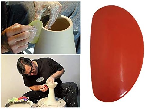 MEETOOT Clay Rubber Three Piece Set Soft Mud Tools Rib for Pottery and Clay Artists Casting Clay on Wheels, Hand-Built or Engraved