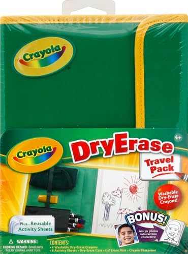 Crayola Washable Dry Erase Travel Pack, Whiteboard for Kids, Ages 4, 5, 6, 7