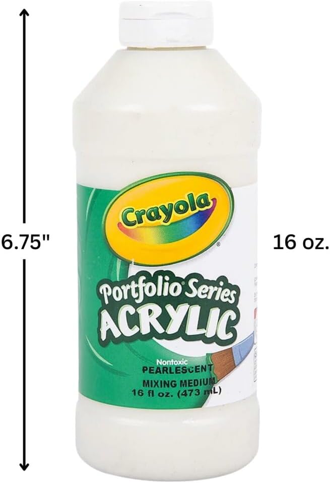 Crayola Portfolio Series 16-Ounce Acrylic Paint, Pearlescent Mixing Medium, Pint