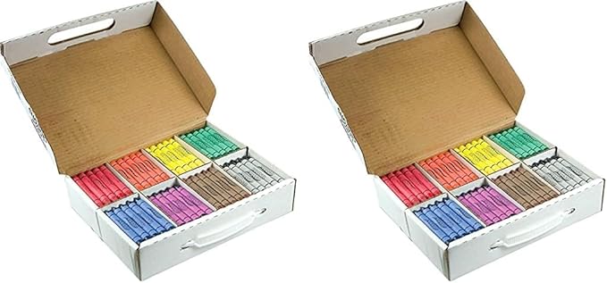Prang Crayons Master Pack, Large Size, 8 Assorted Colors, 200 Count (32341) (Pack of 2)