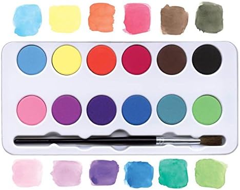 eeBoo: Butterflies Watercolor Paint Set, Easy to Close, Portable Tin Set, 12, Perfect for Watercolor Painting, Paint Brush Included