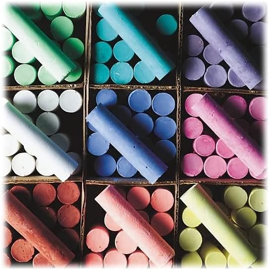 S&S Worldwide Giant Box of Jumbo Sidewalk Chalk, 126 Pieces, 9 Colors - Bulk Set Color Splash Outdoor Colored Chalk for Kids and Toddlers Ages 3+, Non-Toxic