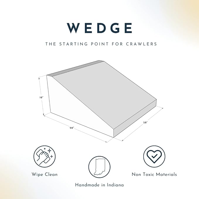 foamnasium Wedge, Indoor Foam Playset, Soft Toddler and Active Kids Play Foam Wedge for Crawling, Climbing, Sliding and Jumping, Made in The US, Enhanced Snow