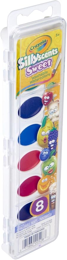 Crayola Silly Scents Watercolors, Sweet Scented Paint for Kids, Gift, 8ct