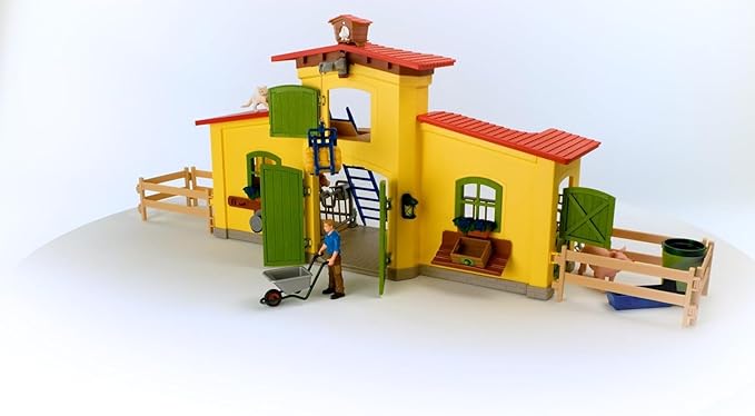 Schleich Farm World Animal Farm Playset with Figurine and Accessories - 92pc Kids Animal Farm Playset with Cow, Horse, Pig, Bull, and Accessories for Boys and Girls, Gift for Kids Age 3+, Yellow