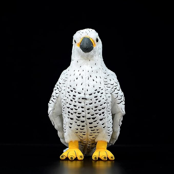 Simulation White Pigeon Stuffed Animal Toy - 10 inch Rock Pigeon Toys, Cute Pigeon as Gift for Kids (Spear Falcon)