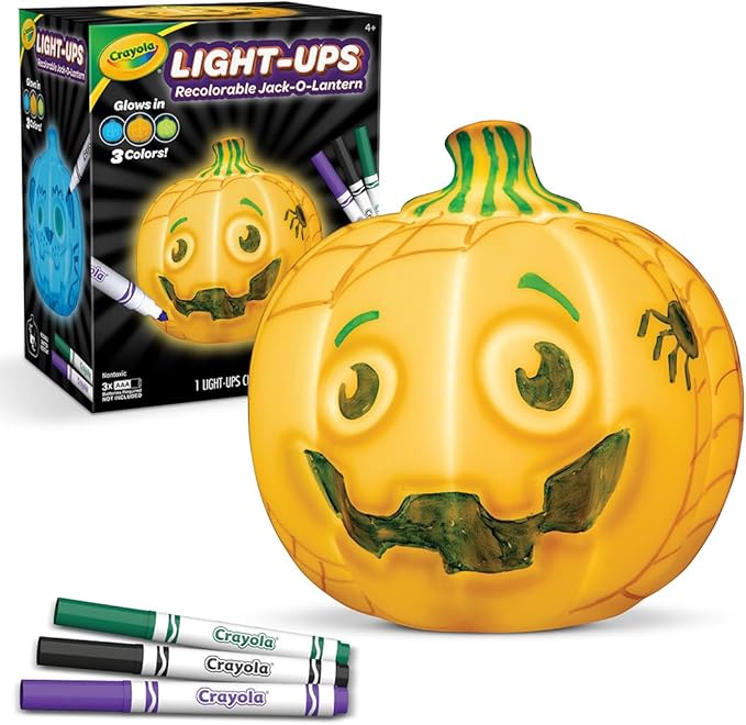 Crayola Light-Ups - Jack-O-Lantern, Light Up Pumpkin, Reusable Coloring Toy, Glow in The Dark, Ages 4, 5, 6, 7