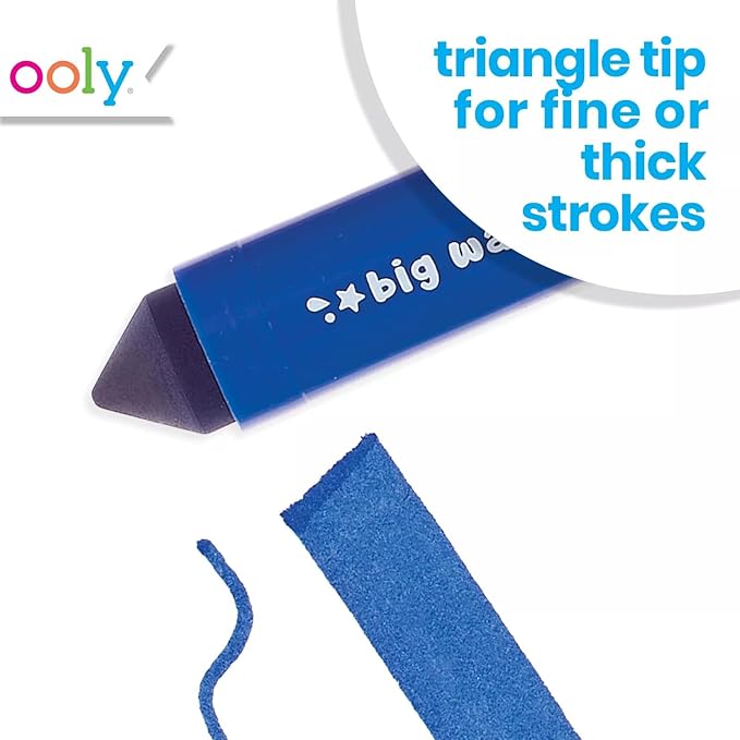 Ooly Thick Washable Toddler Markers with Jumbo Grip, Mighty Mega Triangle Tip Markers for Toddlers with Jumbo Barrel, Perfect for Little Hands - TRIANGLE TIP