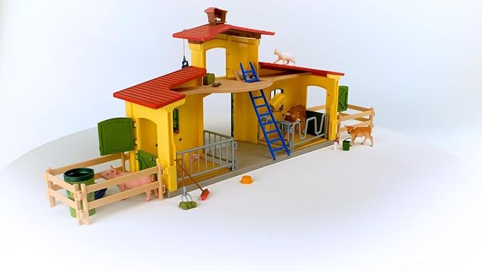Schleich Farm World Animal Farm Playset with Figurine and Accessories - 92pc Kids Animal Farm Playset with Cow, Horse, Pig, Bull, and Accessories for Boys and Girls, Gift for Kids Age 3+, Yellow