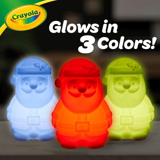 Crayola Light-Ups - Santa, Light Up Santa Toy, Reusable Holiday Craft, Glow in The Dark, Indoor Holiday Decoration Craft, Gift for Kids