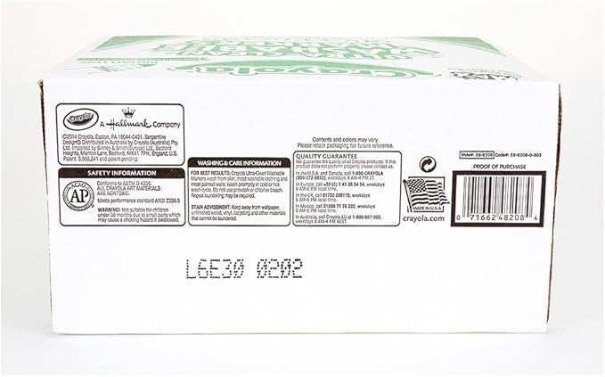 Crayola Ultra Clean Washable Markers, School Supplies Classpack, Broad Line, 8 Colors, Pack of 192