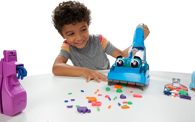 Play-Doh Zoom Zoom Vacuum Cleaner Toy, 6 Accessories & 5 Cans of Assort. Colors, Cleaning Toys for Kids, Back to School Classroom Supplies, Preschool Toys, Ages 3+