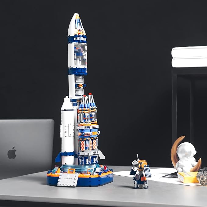 JOJO&Peach Space Exploration Rocket Building Toys, Collectible Display Model Set, Ideas Gift for Adults Boys Girls Age 8+(863 Pieces)