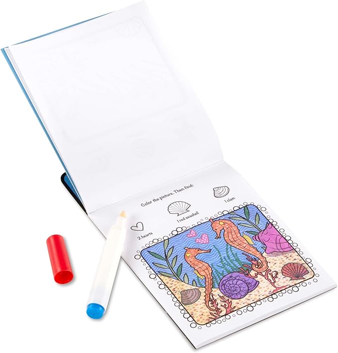 Melissa & Doug On the Go ColorBlast! Activity Book: Sea Life - 24 Pictures and No-Mess Pen - FSC Certified