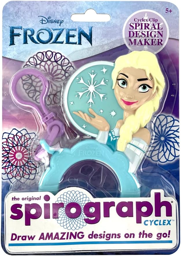 Spirograph Cyclex Clip Elsa - Disney - The Easy Way to Make Countless Amazing Designs - Rotating Stencil Wheel - Travel Ages 5+