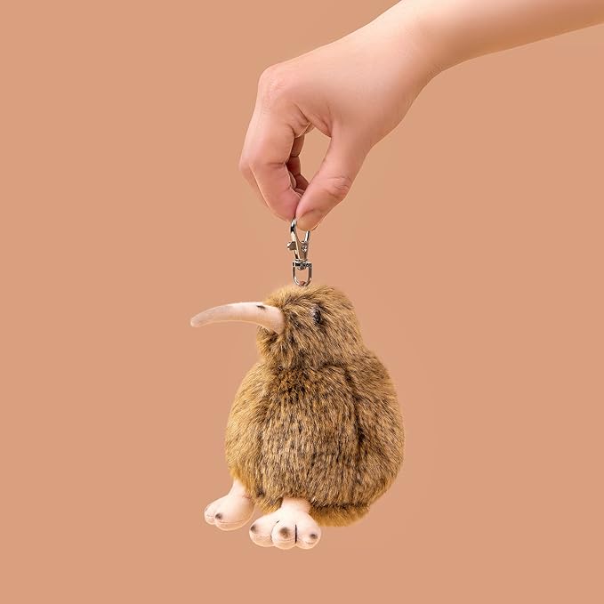 ZHONGXIN MADE Little Kiwi Bird Plush Toy - Realistic 5inch Brown Kiwi Bird Stuffed Animal, Cute Little Bird Kiwi Keychain Plushie as Gift for Your Friends