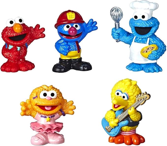 Sesame Street Neighborhood Friends Includes 5 Figures, 3-inches, Classic Collectibles Pack for Toddlers, Great Toy for Kids 18 Months and Up