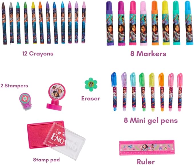 Disney Encanto Deluxe Activity Set for Kids with Carrying Tin, Coloring Sheets, Stickers, & Art Supplies, 500+ Pieces