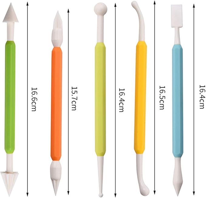 kiniza 9 Pieces Clay Sculpting Tools, Plastic Modeling Clay Tools for Kids,Double-Head Plastic Ceramic Pottery Tool Kit,Crafts Clay Modeling DIY Kit Cook Decorating Tools for Shaping and Sculpting