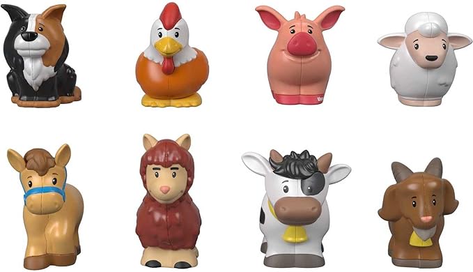 Fisher-Price Little People Toddler Toys Farm Animal Friends 8-Piece Figure Set for Pretend Play Ages 1+ Years