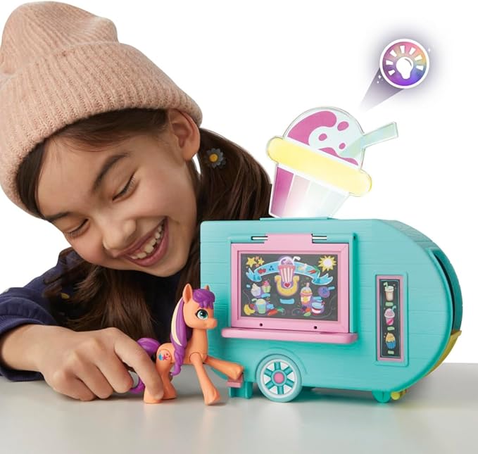 My Little Pony Playset Sunny Starscout Smoothie Truck Set, Hoof to Heart Pony Doll, Toys for Girls and Boys 5 Years Old+