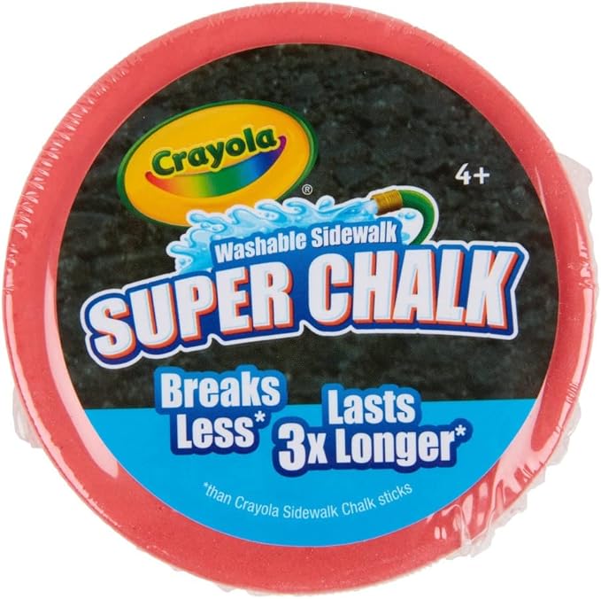 CRAYOLA Washable Outdoor Super Chalk - Assorted Colours (Box of 30) | 3 Different Ways to Colour with One Puck! | For Ages 4+