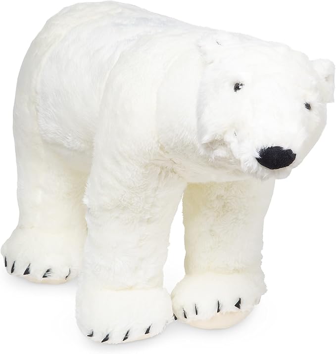 Melissa & Doug Giant Polar Bear - Lifelike Plush Toy (3 Feet Long), White - Extra Large Stuffed Animal for Ages 3+