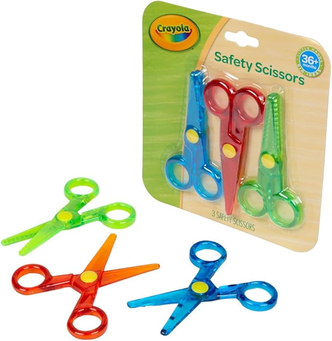 Crayola My First Safety Scissors, Toddler Art Supplies, 3ct