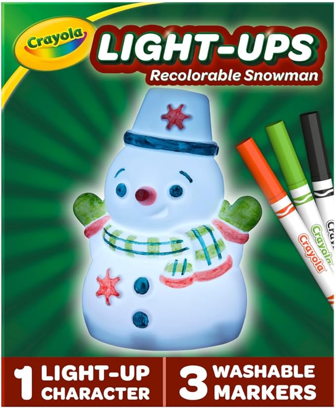 Crayola Light-Ups - Snowman, Light Up Snowman Toy, Reusable Holiday Craft, Light Up Snowman Decoration for Indoors