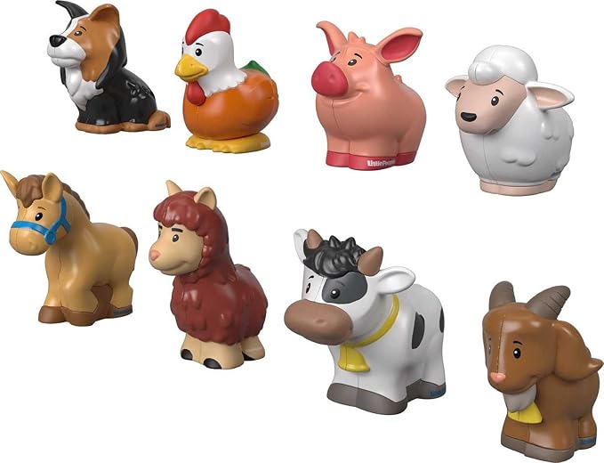 Fisher-Price Little People Toddler Toys Farm Animal Friends 8-Piece Figure Set for Pretend Play Ages 1+ Years
