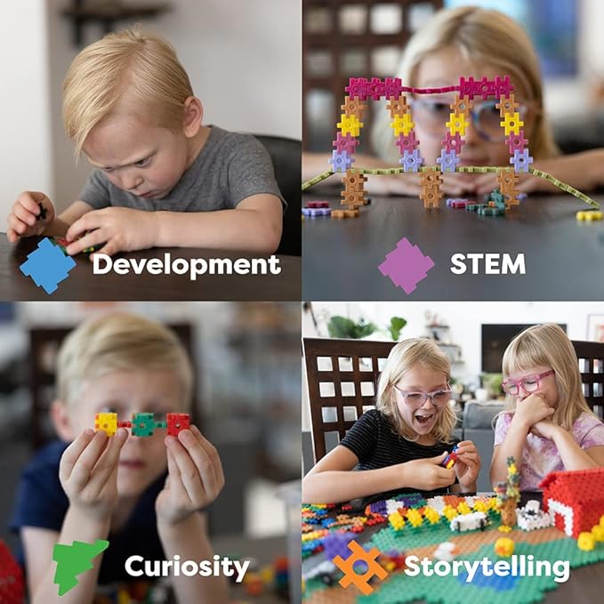 KADU Classic 1300 Piece Set - STEM/STEAM Building + Construction Toy, for Open + Imaginative Play