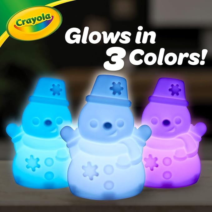 Crayola Light-Ups - Snowman, Light Up Snowman Toy, Reusable Holiday Craft, Light Up Snowman Decoration for Indoors