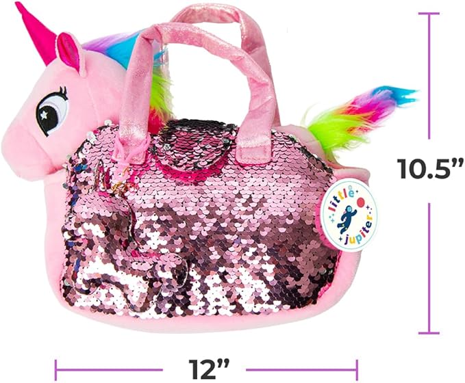 Little Jupiter Plush Pet Set w/Purse - Unicorn Stuffed Animals - Unicorn Stuffed Animals for Girls - Unicorn Plush - Stuffed Unicorns - Unicorn - Unicorn Gift for Age 4-5 - 6-7 yrs (Pink Unicorn)