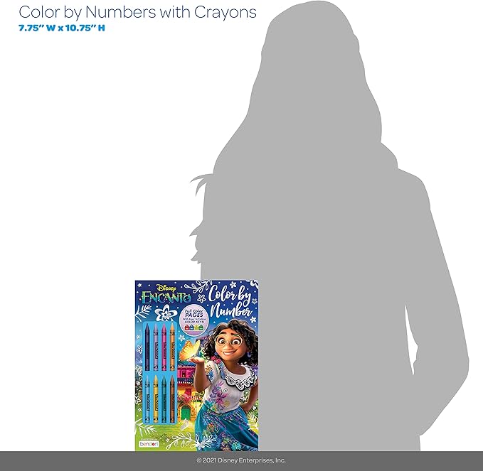 Disney Encanto 32 Page Color by Number Coloring and Activity Book with 8 Crayons Paperback 51726 Bendon