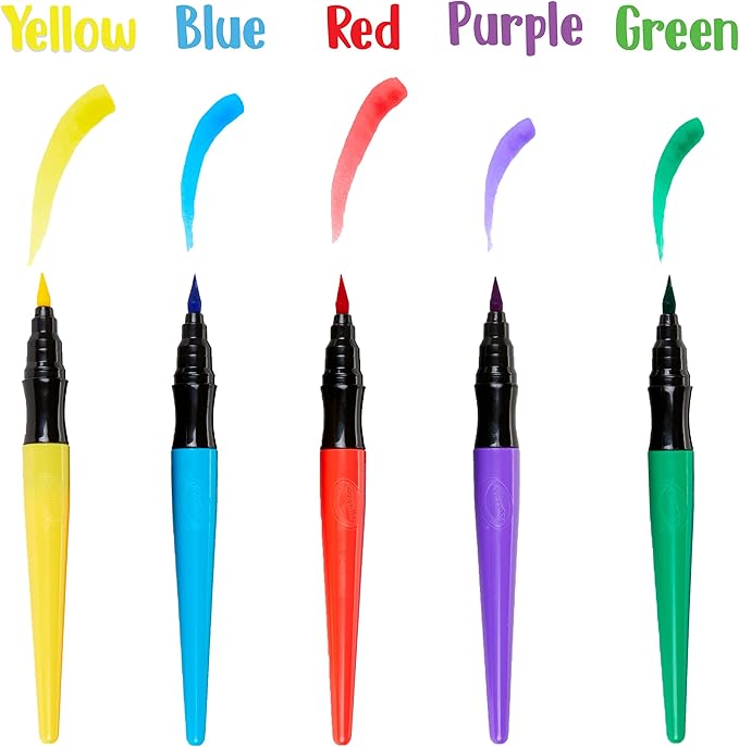 Crayola Washable No Drip Paint Brush Pens, Paint Set for Kids, 5 ct