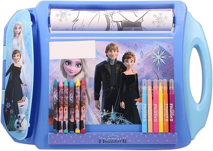 Disney Frozen Art Desk Set - Bundle with Frozen Lap Desk with Coloring Pages, Coloring Utensils, Stickers, Tattoos, and More Frozen Coloring Books for Kids