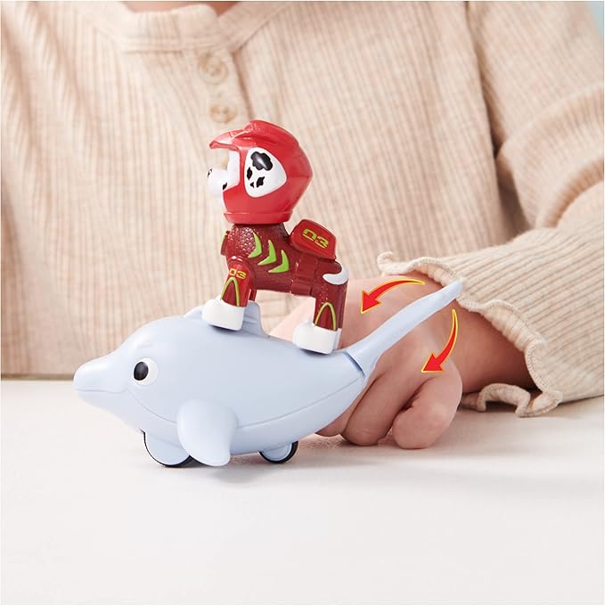 Paw Patrol, Aqua Pups Marshall and Dolphin Action Figures Set, Kids Toys for Ages 3 and up
