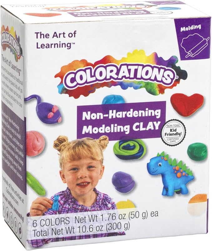 Non-Hardening Clay - Set of 6, Smooth,