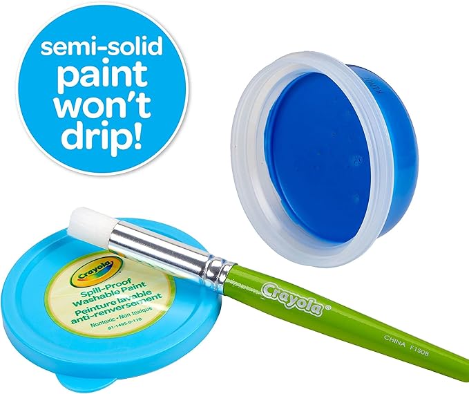Crayola Spill Proof Paint Set, Washable Paint for Kids, Ages 3, 4, 5, 6