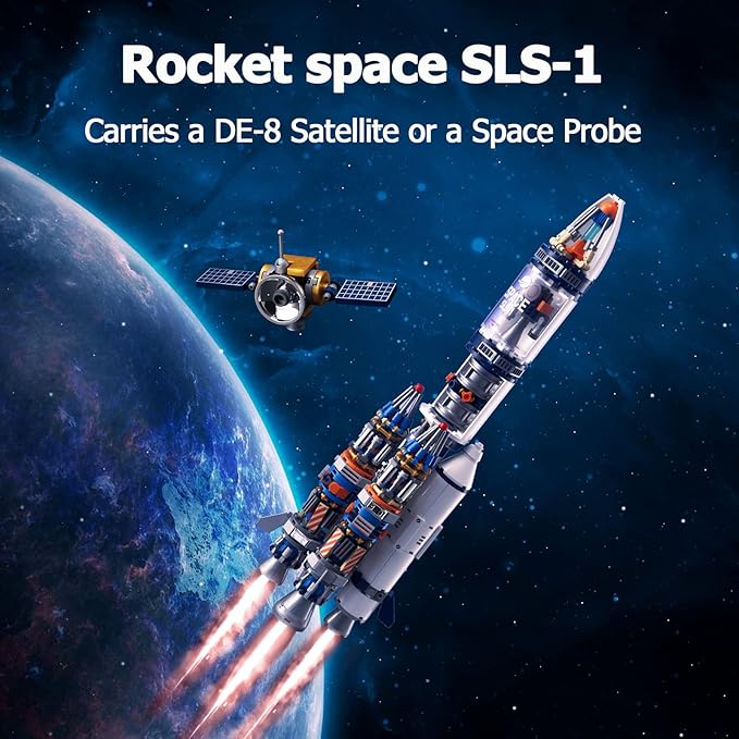 JOJO&Peach Space Exploration Rocket Building Toys, Collectible Display Model Set, Ideas Gift for Adults Boys Girls Age 8+(863 Pieces)