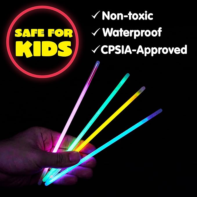 JOYIN 600 Pcs 8" Glowsticks, Bracelets Necklaces, Glow in the Dark Party Favors, Easter, Christmas, Halloween Supplies Pack, Football Party Supplies