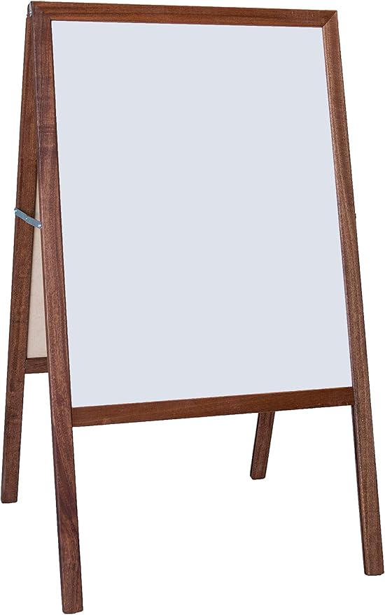 Flipside Products Marquee Easel, Stained Hardwood, White Dry Erase/Black Chalkboard, Menus, Announcements, Restaurants, Coffee Shops, Sale