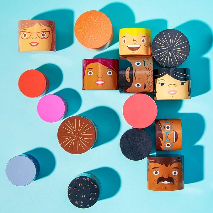 32-Piece Multiracial Magnetic Family Play Set β Wooden Diversity Building Blocks for Kids β SEL Toy Promoting Inclusion & Creative Learning