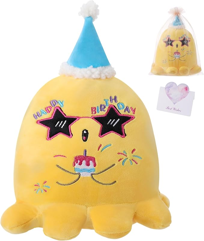 Octopus Stuffed Animal Brithday Gift - Soft Huggable Birthday Plush, Colorful Tentacles, Perfect for Ocean Octopus Lovers, Kids' Pillow, 10 Inch