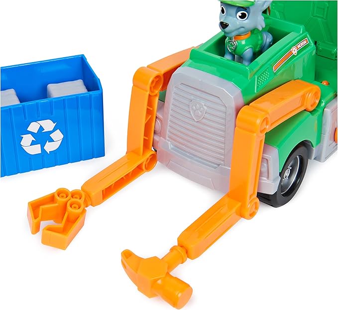 Paw Patrol, Rocky’s Reuse It Deluxe Truck with Collectible Toy Figure and 3 Tools, for Kids Aged 3 and up