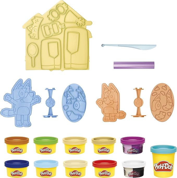 Play-Doh Bluey Make 'n Mash Costumes Playset for Kids 3 Years and Up with 11 Cans of Modeling Compound, Non-Toxic