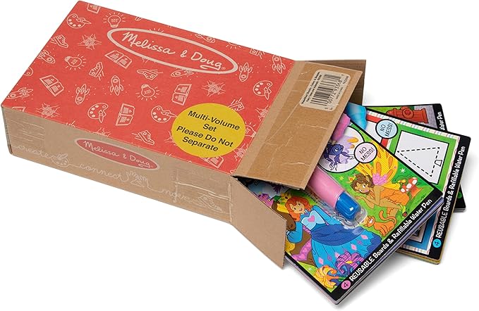 Melissa & Doug On the Go Water Wow! Reusable Water-Reveal Activity Pads, 3-pk, Colors and Shapes, Fairy Tales, Animals - Travel Toys, Stocking Stuffers, Mess Free Coloring For Kids Ages 3+