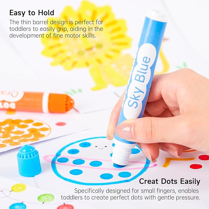 Shuttle Art Washable Dot Markers 26 Colors with Free Activity Book, Fun Art Supplies for Kids Toddlers and Preschoolers, Non Toxic Water-Based Paint Daubers, Dot Art Markers